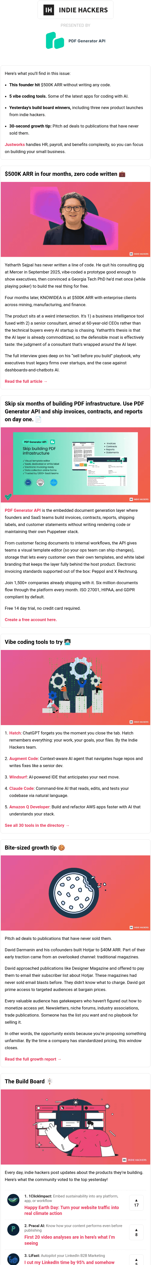 Newsletter preview: 🗞️ What's New: $500K ARR w/out writing code, how to hack magazine ads, outcome independence