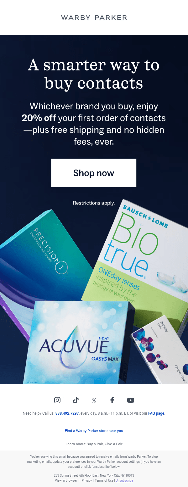Newsletter preview: Your contact lenses, for less
