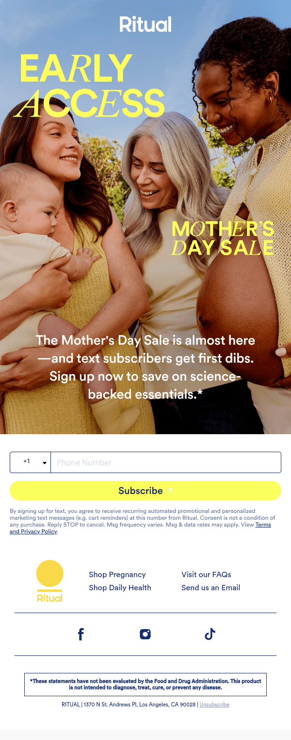 Newsletter preview: The Mother's Day Sale is coming