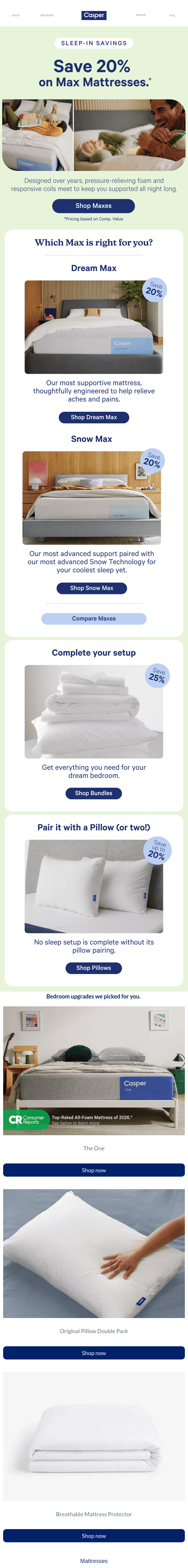 Newsletter preview: Maximum comfort. Maximum savings. Save 20% now.