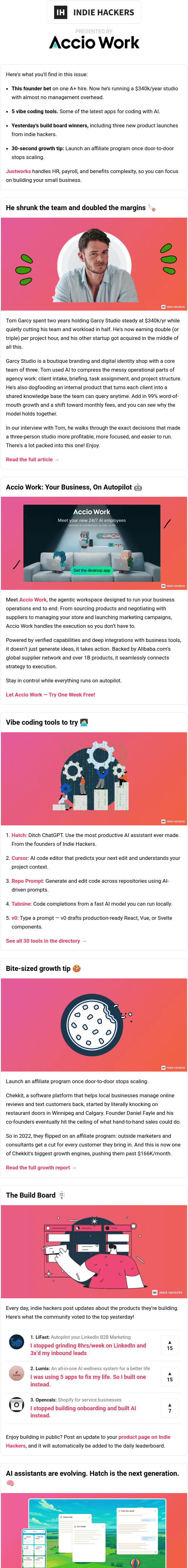 Newsletter preview: 🗞️ What's New: $340k/year with one A+ hire, college vs entrepreneurship, when to start an affiliate program