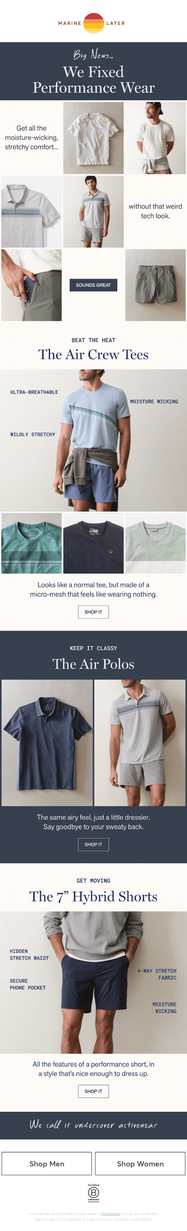 Newsletter preview: BIG NEWS: We Fixed Performance Wear