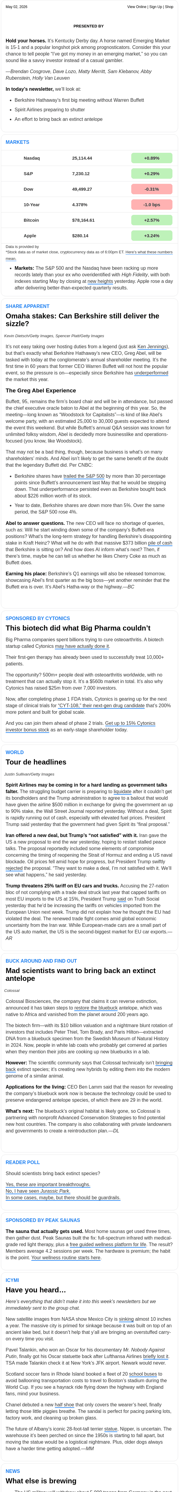 Newsletter preview: ☕ Omaha without an oracle