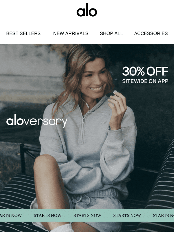 Newsletter preview: 30% Off for Aloversary Starts Now