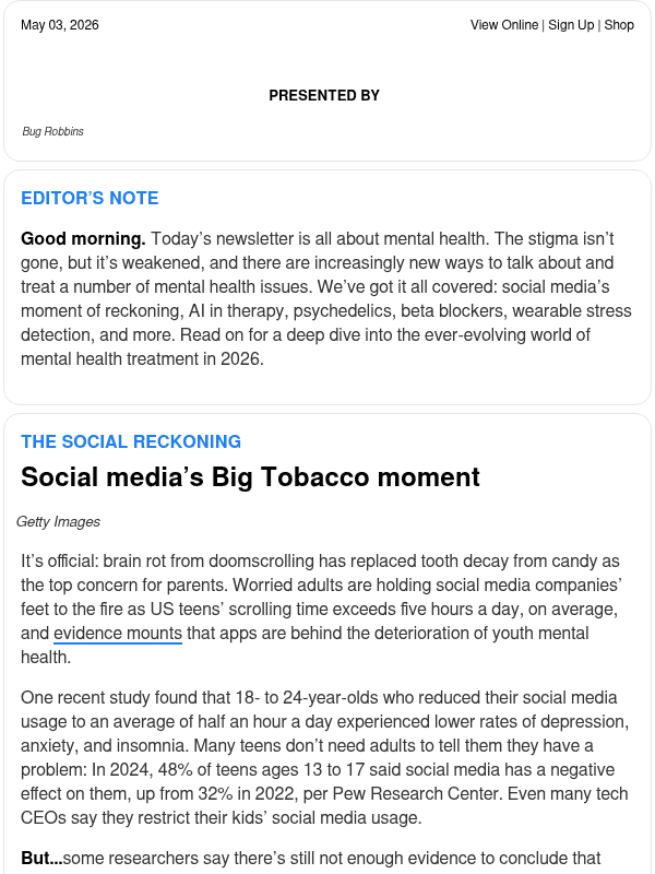 Newsletter preview: ☕ Mental Health Brew