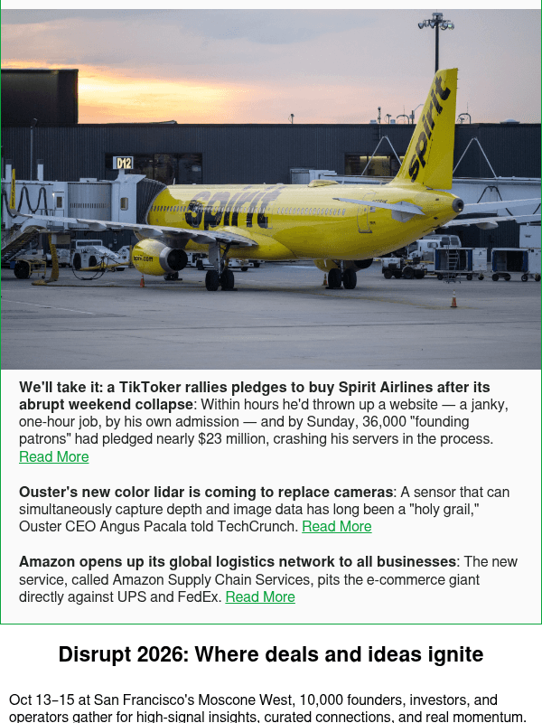 Newsletter preview: We'll take it: a TikToker rallies pledges to buy Spirit Airlines after its abrupt weekend collapse