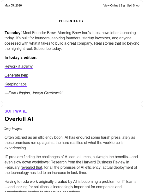 Newsletter preview: ☕️ How AI rework can impact your org’s efficiency