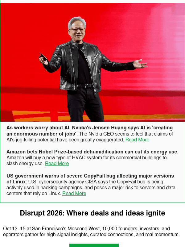 Newsletter preview: As workers worry about AI, Nvidia's Jensen Huang says AI is 'creating an enormous number of jobs'