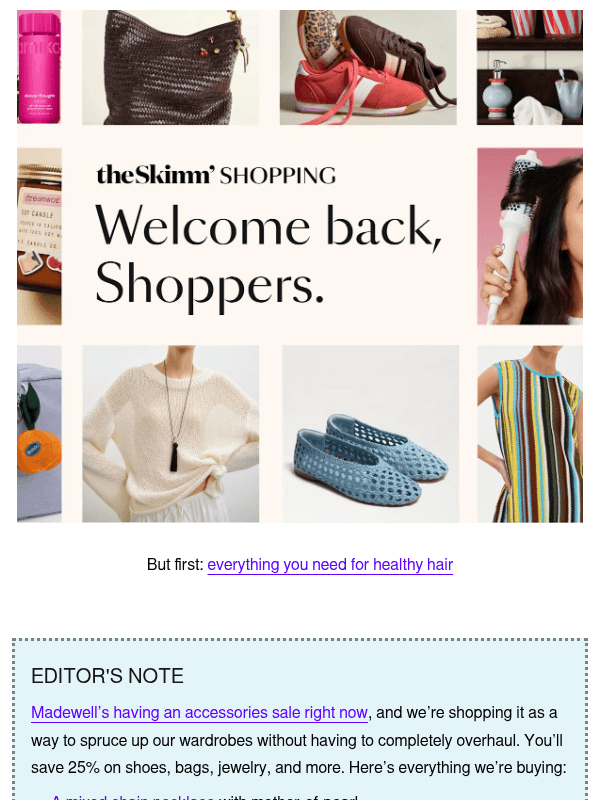 Newsletter preview: Madewell’s having an accessories sale just in time for summer