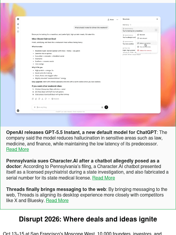 Newsletter preview: OpenAI releases GPT-5.5 Instant, a new default model for ChatGPT