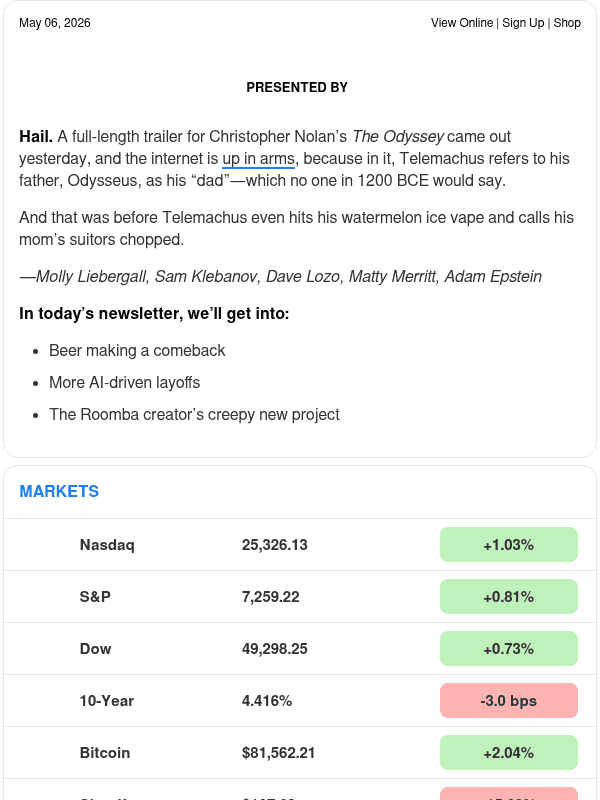 Newsletter preview: ☕ Cheers to beer
