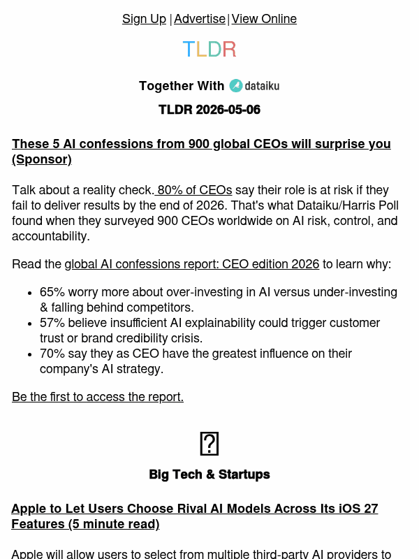 Newsletter preview: iOS 3rd party AI 🤖, OpenAI phone 2027 📱, compounding AI work 📈