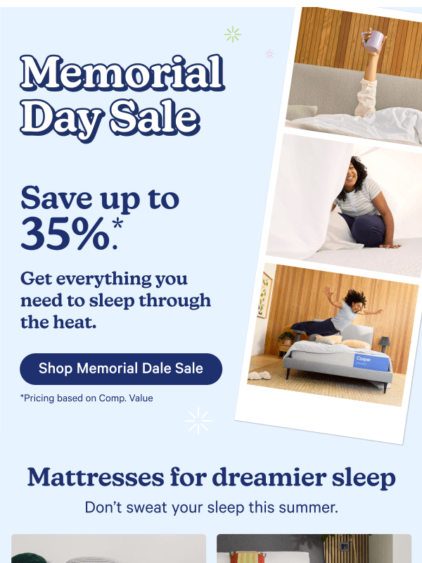 Newsletter preview: Memorial Day Sale: save up to 35%