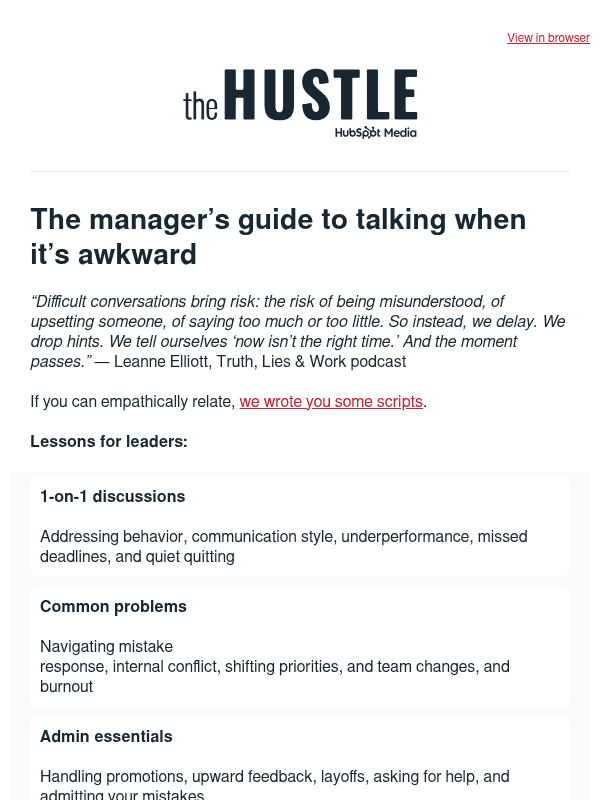 Newsletter preview: “We need to talk” 😬