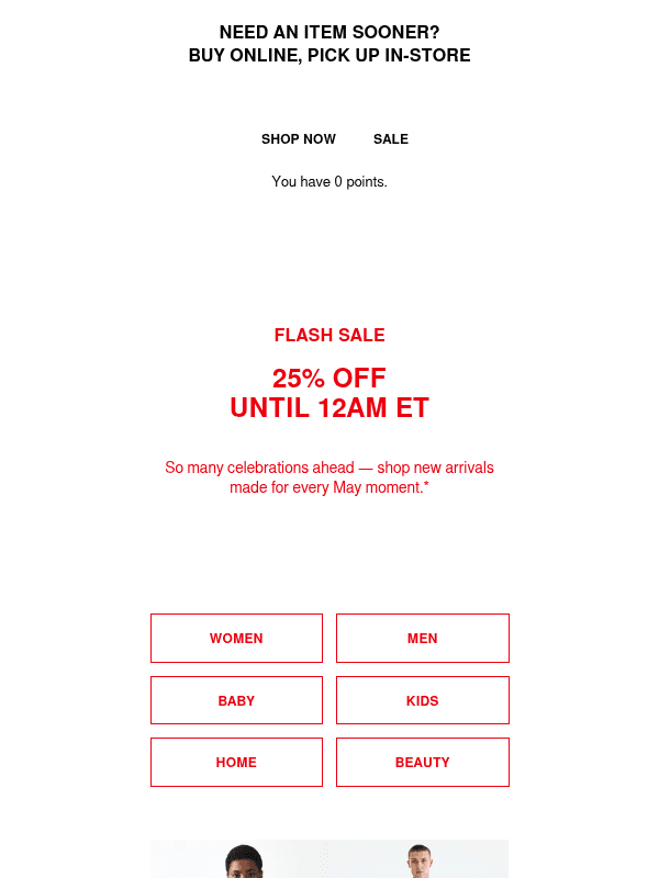 Newsletter preview: 25% off flash sale starts now