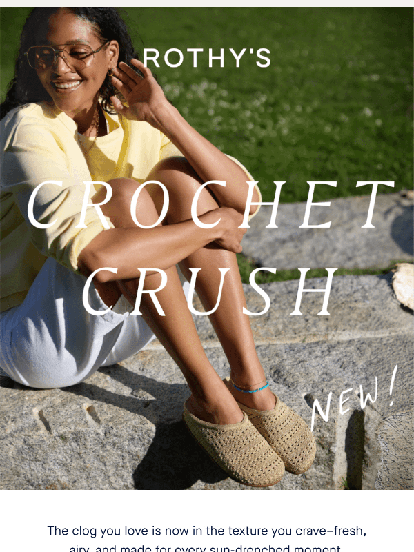 Newsletter preview: Your fave clog, now in crochet.