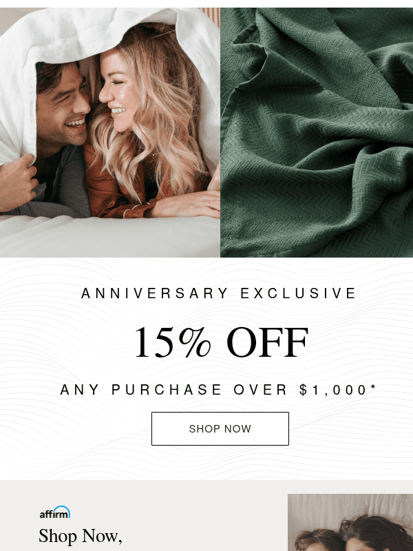Newsletter preview: ANNIVERSARY SALE: 15% Off Orders of $1,000 or More