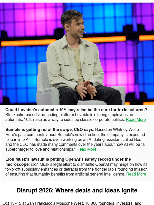 Newsletter preview: Could Lovable's automatic 10% pay raise be the cure for toxic cultures?