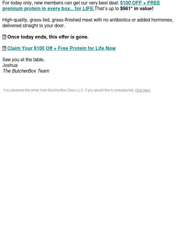 Newsletter preview: Extra $100 Off 🔥 ONE. DAY. ONLY.