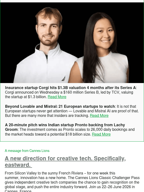 Newsletter preview: Insurance startup Corgi hits $1.3B valuation 4 months after its Series A