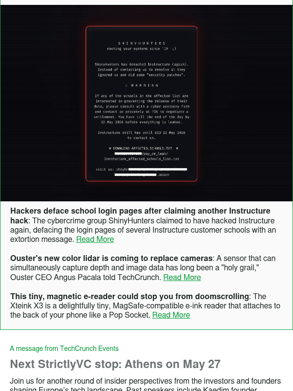 Newsletter preview: Hackers deface school login pages after claiming another Instructure hack