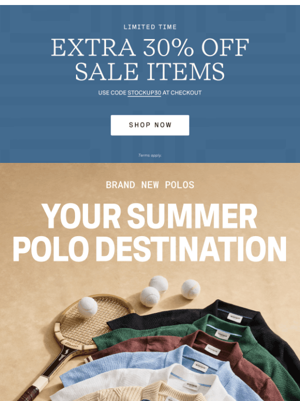 Newsletter preview: Brand. New. Polos.