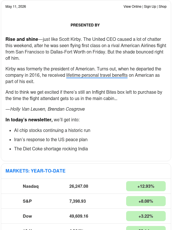 Newsletter preview: ☕ Party-sized gains