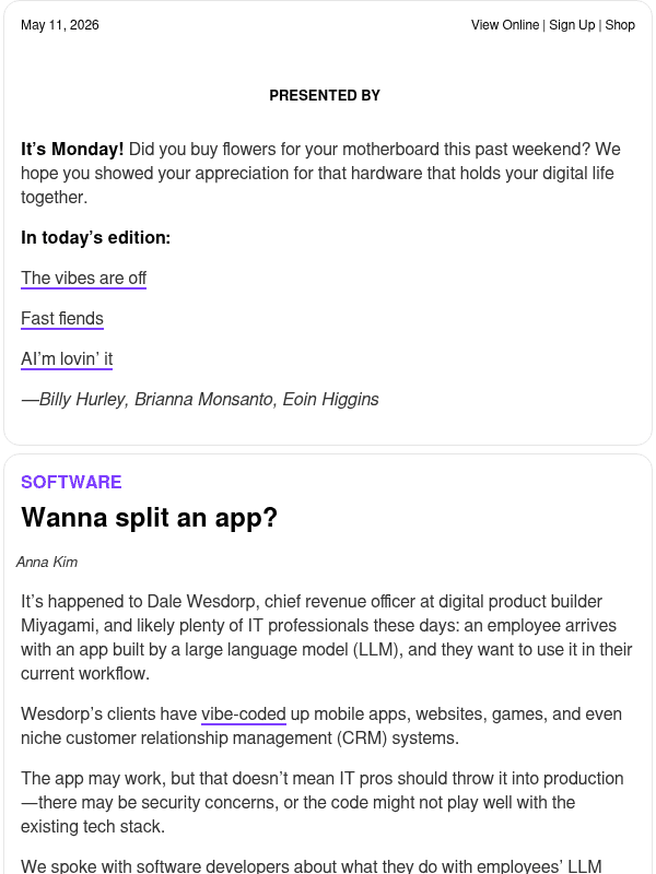Newsletter preview: ☕ Oof of concept