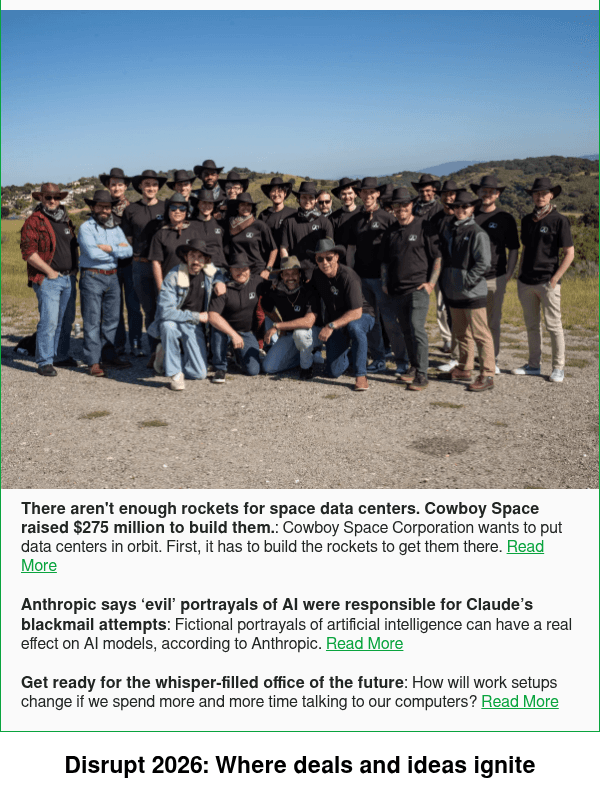 Newsletter preview: There aren't enough rockets for space data centers. Cowboy Space raised $275 million to build them.