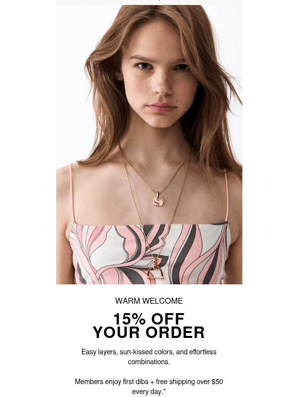 Newsletter preview: 15% off in the name of summer