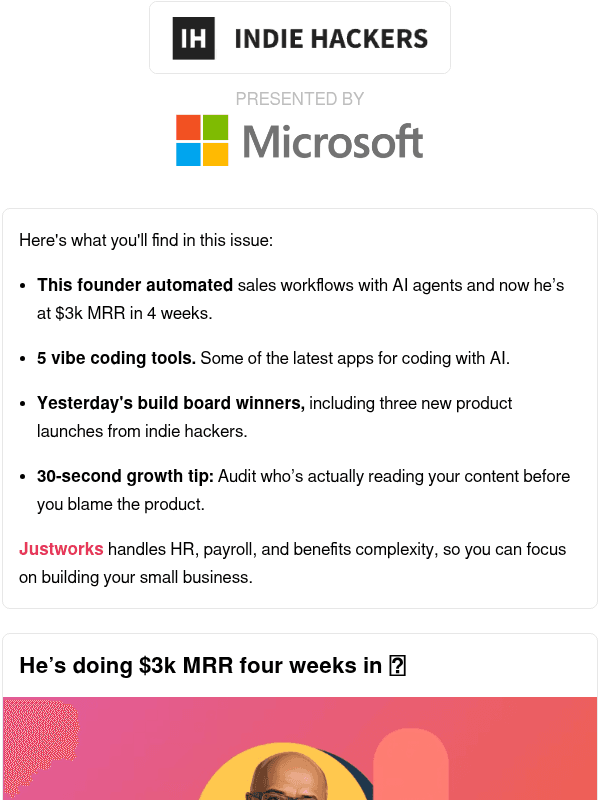 Newsletter preview: 🗞️ What's New: $3k MRR in 4 weeks, audit your audience, daily growth cycles