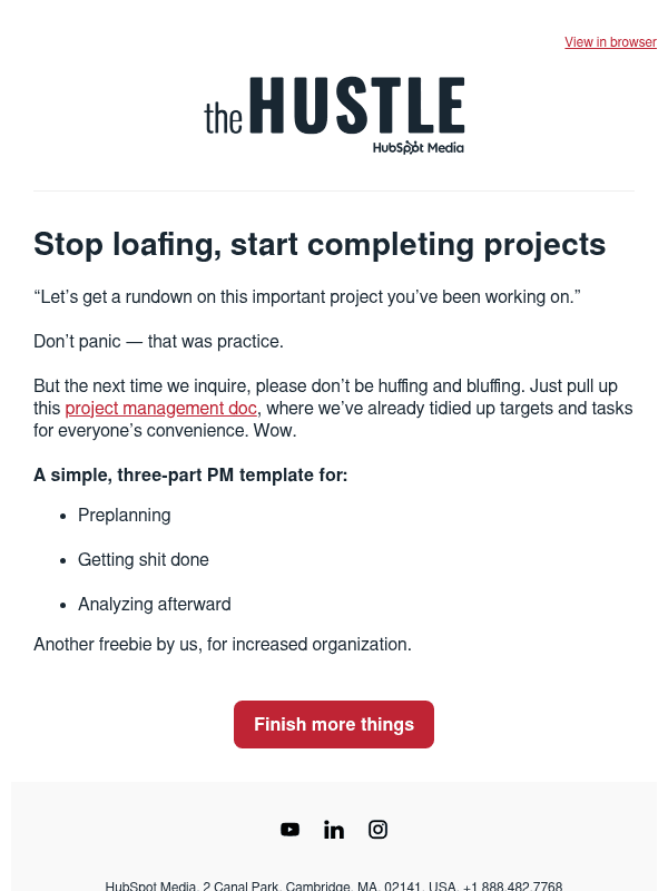 Newsletter preview: Project management, simplified ✅