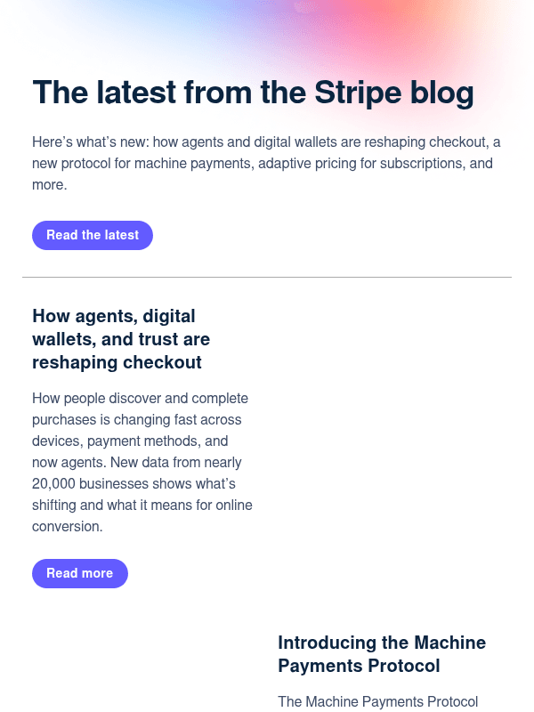 Newsletter preview: What’s new on the Stripe blog