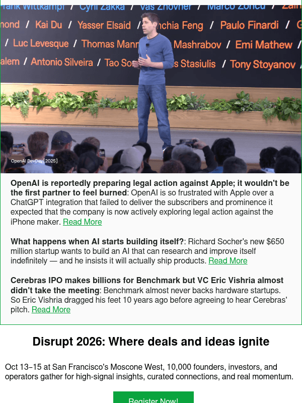 Newsletter preview: OpenAI is reportedly preparing legal action against Apple; it wouldn't be the first partner to feel burned