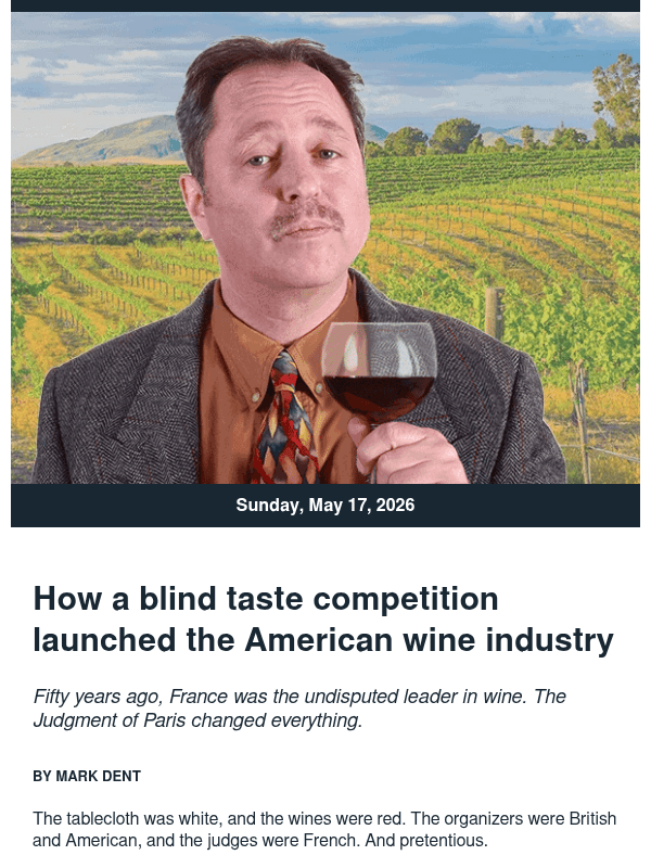 Newsletter preview: How America beat France at wine