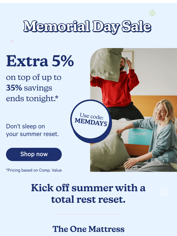 Newsletter preview: Your Memorial Day exclusive savings ends tonight