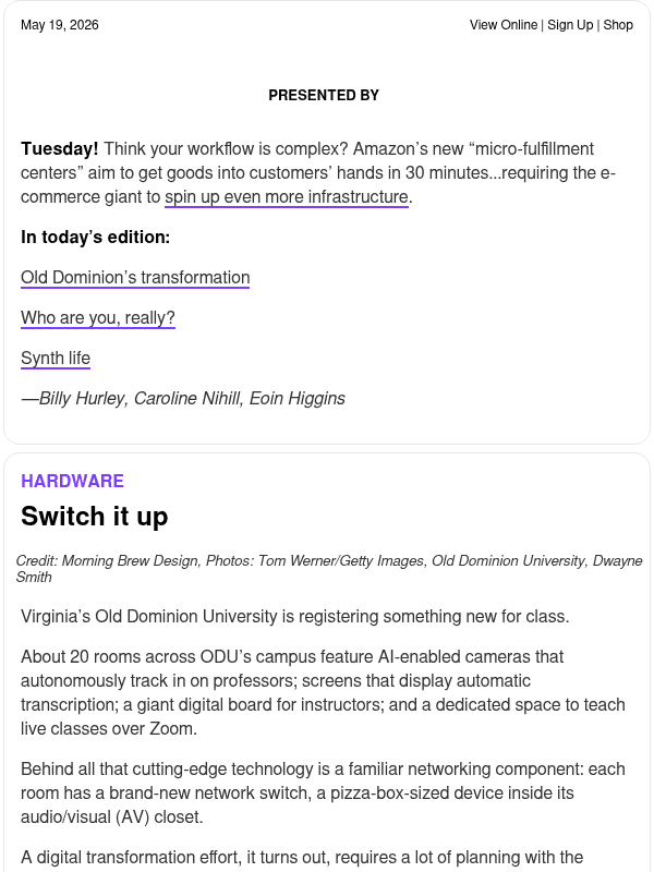 Newsletter preview: ☕ (New) Old Dominion