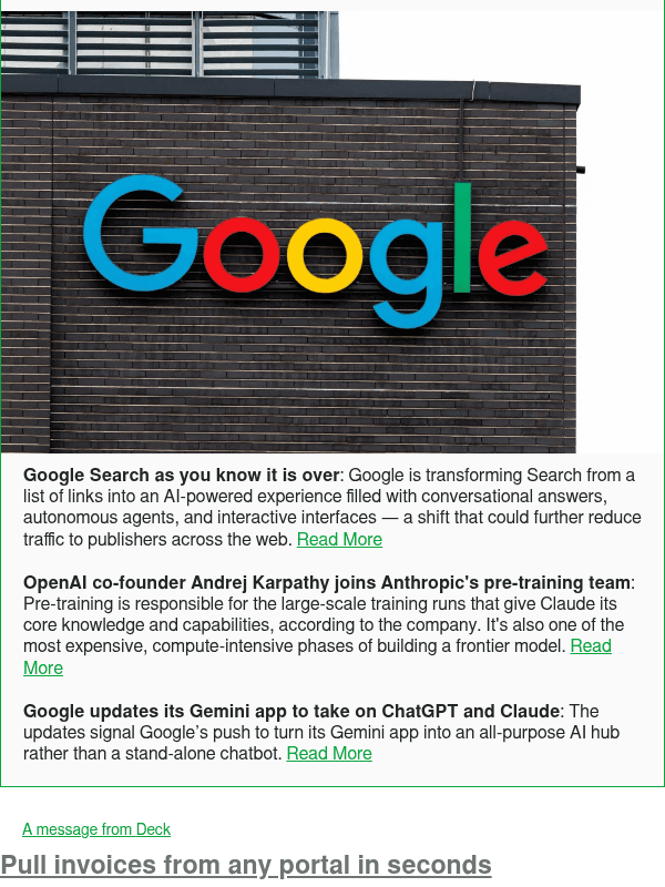 Newsletter preview: Google Search as you know it is over