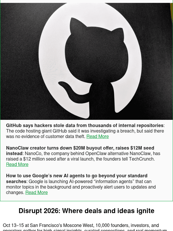 Newsletter preview: GitHub says hackers stole data from thousands of internal repositories