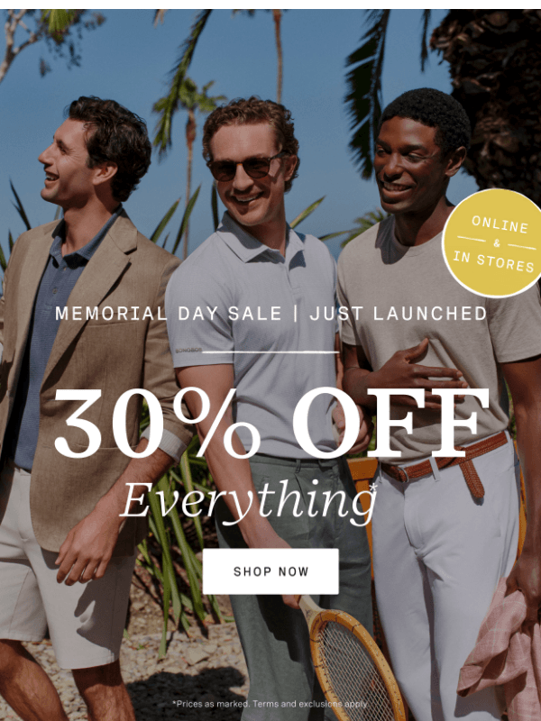 Newsletter preview: 30% Off Memorial Day Sale Starts NOW