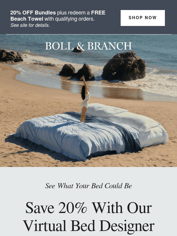 Newsletter preview: ✨ Virtually design your bed for 20% off