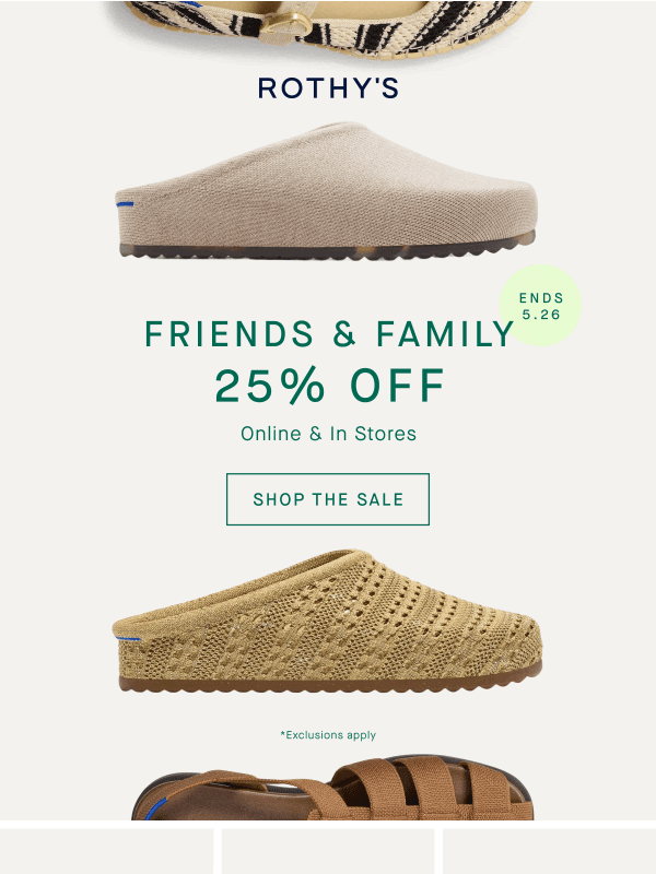 Newsletter preview: 25% off inside. 👀 Exclusions apply.