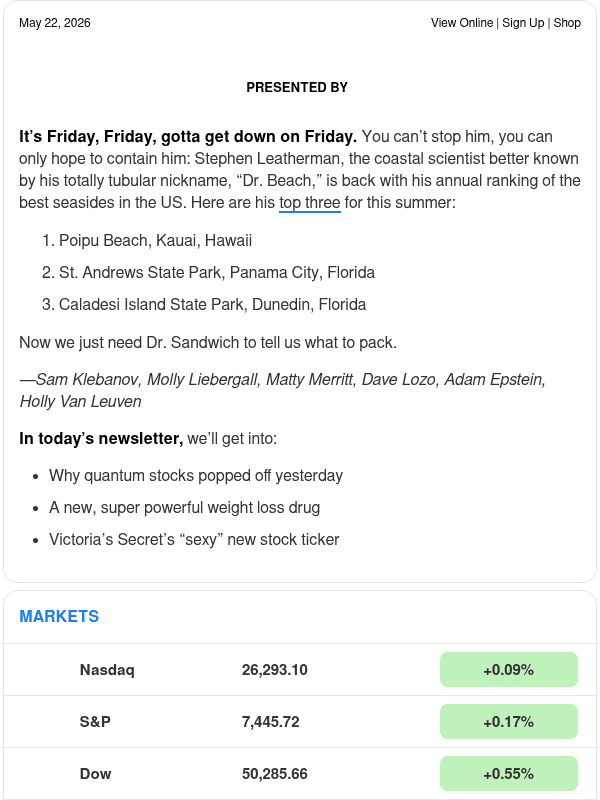 Newsletter preview: ☕ Schrödinger’s stake