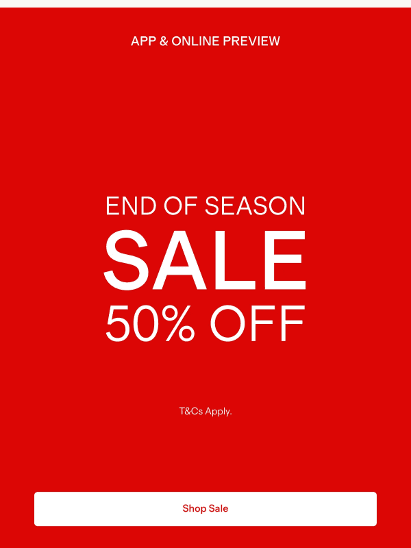 Newsletter preview: SALE Starts Now