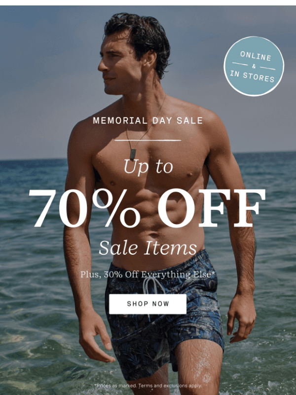 Newsletter preview: New Sale Items Added: Up to 70% Off