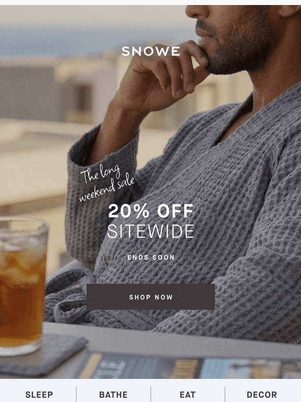 Newsletter preview: 20% off sitewide is ending very soon