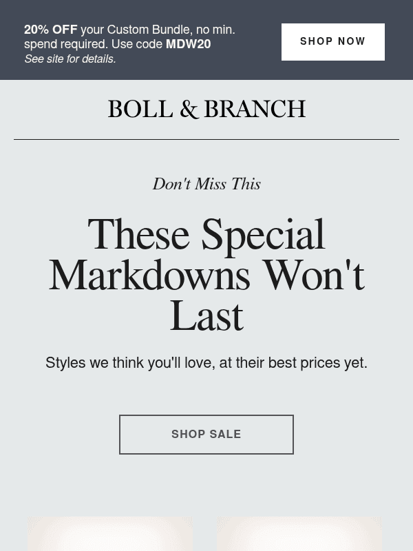 Newsletter preview: Don't miss special markdowns ⏰