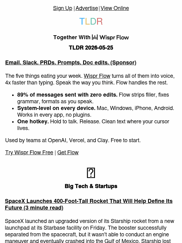 Newsletter preview: Starship v3 launch 🚀, AI job exposure 💼, auth for agents 🤖