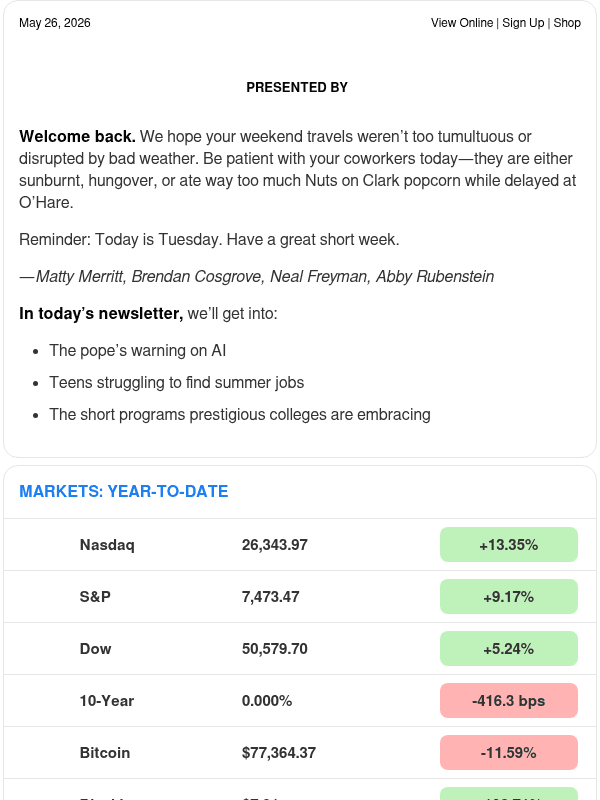 Newsletter preview: ☕️ The word from Rome