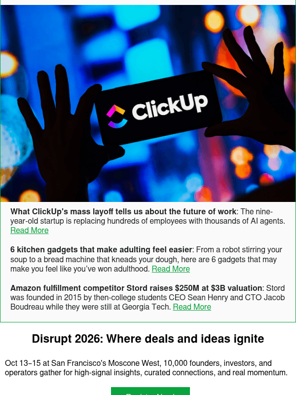 Newsletter preview: What ClickUp's mass layoff tells us about the future of work